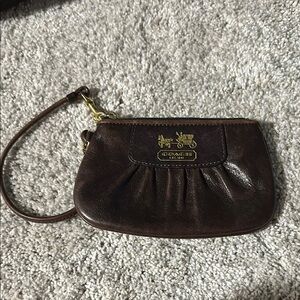 Coach Brown Leather Wristlet
